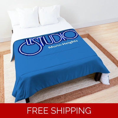 Le Studio Comforter Aqua Blue White & Blue logo MH